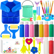 Washable Finger Paints Set For Kids,Non-Toxic 9 Vibrant Colors(60ml),Baby Safe Paint for Hand and Feet, Toddlers Children Paint Sets Drawing Toys