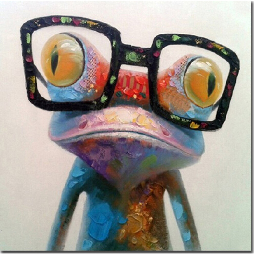 DIY Paint by Numbers Oil Painting Canvas for Kids or Adults Beginner with Brushes and Acrylic Paints Frameless(40x50cm Frog)