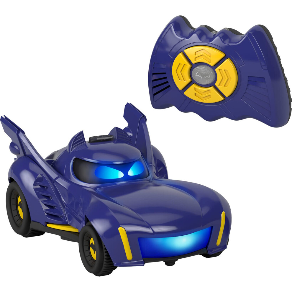 DC Batwheels Remote Control Car, Bam the Batmobile Transforming RC Toy with Lights Sounds & Character Phrases for Ages 3+ Years, HRB24