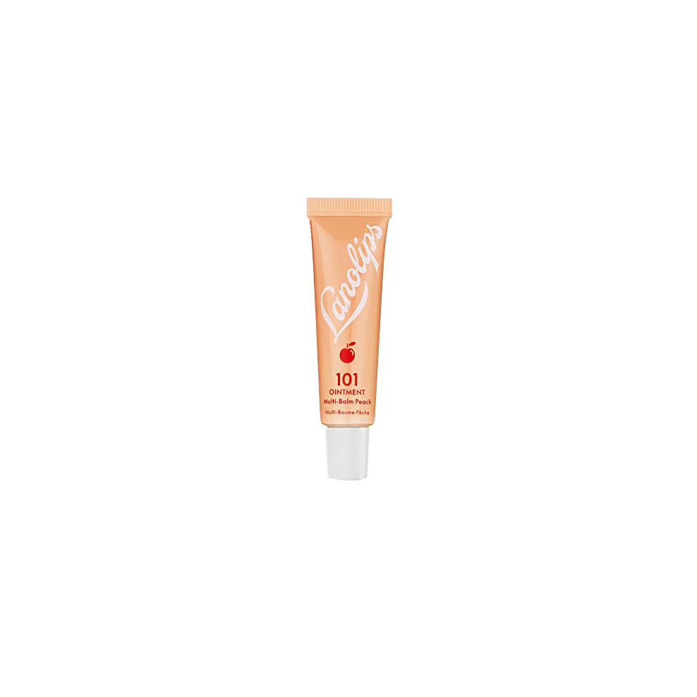 Lanolips Peach 101 Ointment Multipurpose Superbalm - Natural Healing Moisturizer With Lanolin - Restore + Repair Cracked Lips, Cuticles, Elbows + Dry Skin