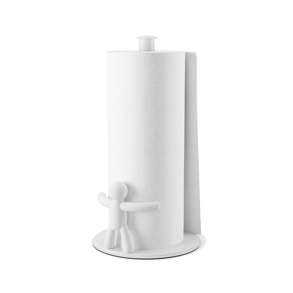 Buddy Paper Towel Holder Stand for Kitchen Countertop, White