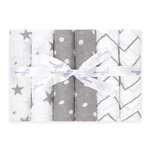 - Muslin Cloths for Baby - Soft 100% Organic Cotton Muslin Squares - Baby Muslins Pack of 6 - Large Burp Cloths - Baby Essentials For Newborn - Grey &