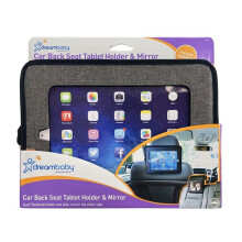 Reversible Car Back Seat Rear View Mirror - 2 in 1 Function - Tablet Holder & Safety Mirror - Grey