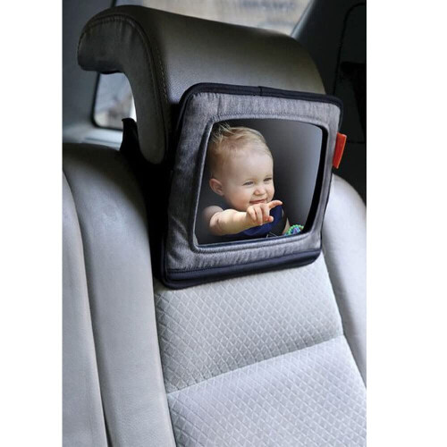 Reversible Car Back Seat Rear View Mirror - 2 in 1 Function - Tablet Holder & Safety Mirror - Grey 1