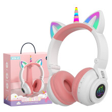 Unicorn Headphones Wireless,Yusonic Toddler Bluetooth Headphones for Girls Boys laptop Tablet,Led Light Up Kids Headphone for Birthday travel school