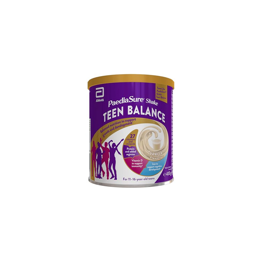 Pediasure Paediasure Shake Teen Balance Nutritional Supplement Drink | 400G | Vanilla | For Busy Teens 11-16 Yrs Old | 27 Vitamins & Minerals | Protein For