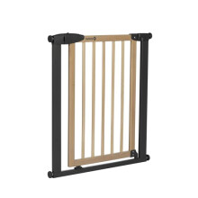 SAFETY 1ST Barrière Simply Close wood &amp; Metal, Pression, 73-80 cm (94cm si extension), sans perçage, Ouverture d'une Main, Bois