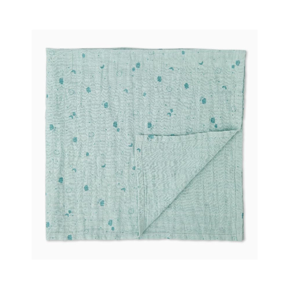 Baby Boys And Girls Pre Washed Muslin Swaddle Cloth 75 X 75 Cm In Mint - 100% Cotton Breathable Unisex Infant Receiving Blanket - Regular Mori