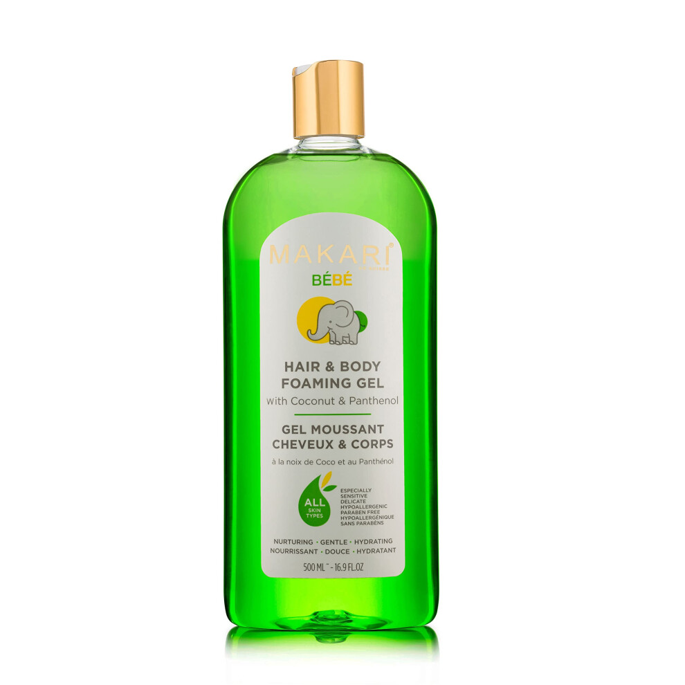 Baby Hair and Body Foaming Gel for Sensitive and Delicate Skin, Hypoallergenic and Paraben-Free Baby Body Wash and Shampoo with Nourishing Coconut Oil