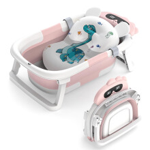 Foldable Baby Bath Tub,Baby Essentials for Newborn Baby Bathtub with Non-Slip Support Cushion Travel Portable Collapsible Baby Bath for Newborns 0-24
