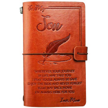 to Son Christmas Birthday Gifts from Mum, OMNIQI Personalized Leather Journal Gift for Boys/Men, Engraved Encourage Message Travel Diary Sketch