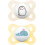 MAM Original Soothers 0+ Months (Pack of 2), Baby Soothers with Self Sterilising Travel Case, Newborn Essentials, Grey/White (Designs May Vary) 1