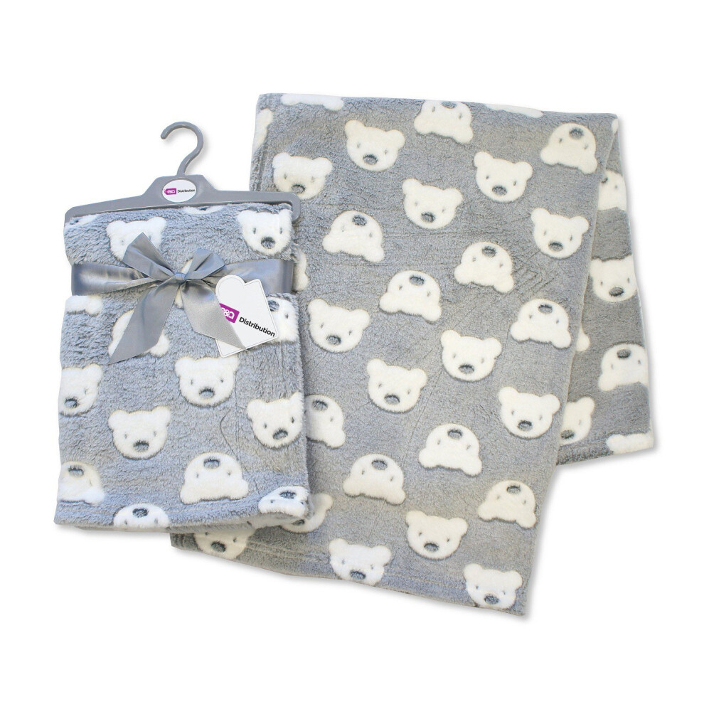 Baby Blanket For Newborn 75X100cm Unisex Soft Fleece Blanket Wrap Pram Cot Crib Moses Basket - Panda Baby Blanket Grey E&A Distribution Limited