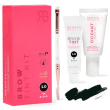 Renata Beauty Brow Tint Kit – Eyebrow Tint Set – Dye Kit with Color Tint, Cream Developer and Styling Brush – Long-Lasting Effect Up to 4 Weeks
