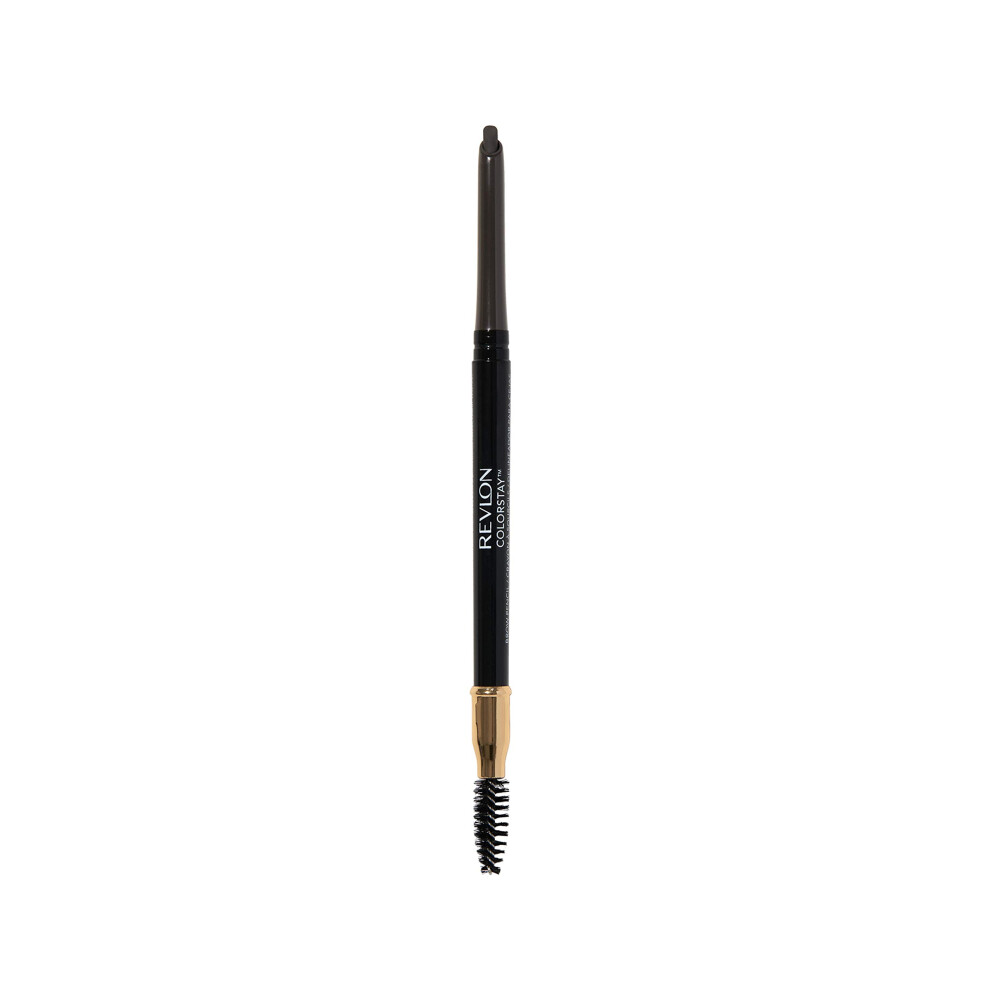 Colorstay Eyebrow Pencil with Spoolie Brush, Waterproof, Longwearing, Angled Tip Applicator for Perfect Brows, Soft Black (225)