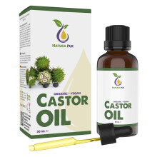 Castor Oil 50ml, vegan - gently sieved for easy application - natural anti-ageing lash serum for eyelashes and eyebrows - also for hair, face, body,