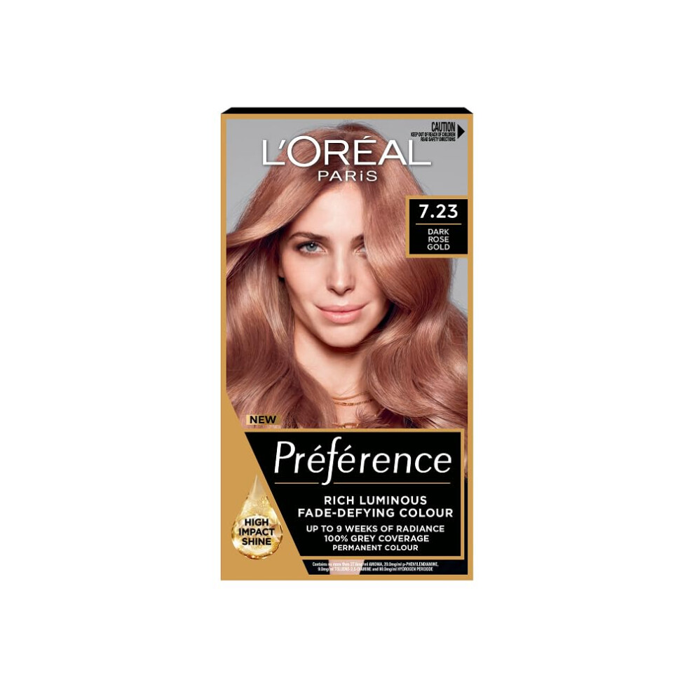 L’oréal Paris Preference Hair Dye, Long Lasting, Luminous Permanent Hair Colour, 7.23 Bali