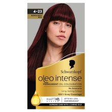 Oleo Intense Permanent Oil Colour 4-23 Burgundy Red Hair Dye, 100% Grey Coverage, Conditioner with HaptIQ System, Long-Lasting Colour, Ammonia Free