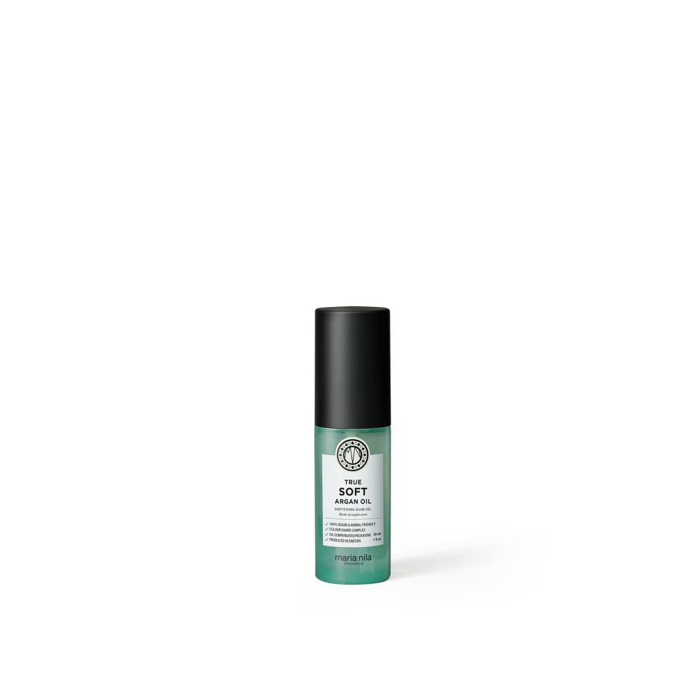 True Soft, Argan Oil 30 ml, For Dry Hair, Easily absorbed, Remoisturises & Reduces Frizz, 100% Vegan & Sulfate/Paraben free