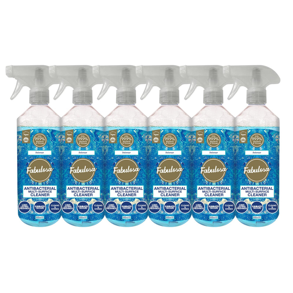 Antibacterial Disinfectant Spray, All Purpose Multi Surface Cleaner, 500ml, 6 pack, Intense, Packaging may vary