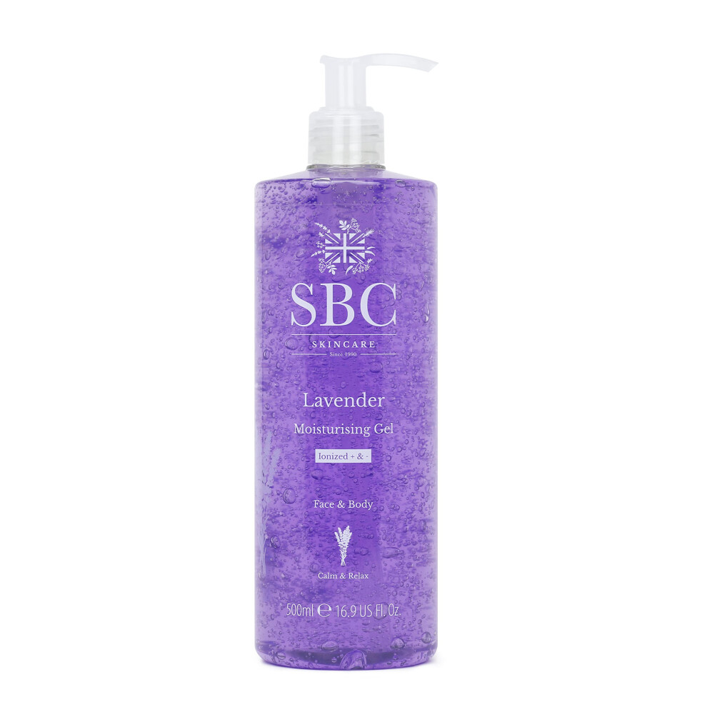 Sbc Skincare Lavender Moisturising Gel - 500Ml | Moisturiser For Face And Body | Body Lotion | Vegan Friendly Gel With Oil | Cooling