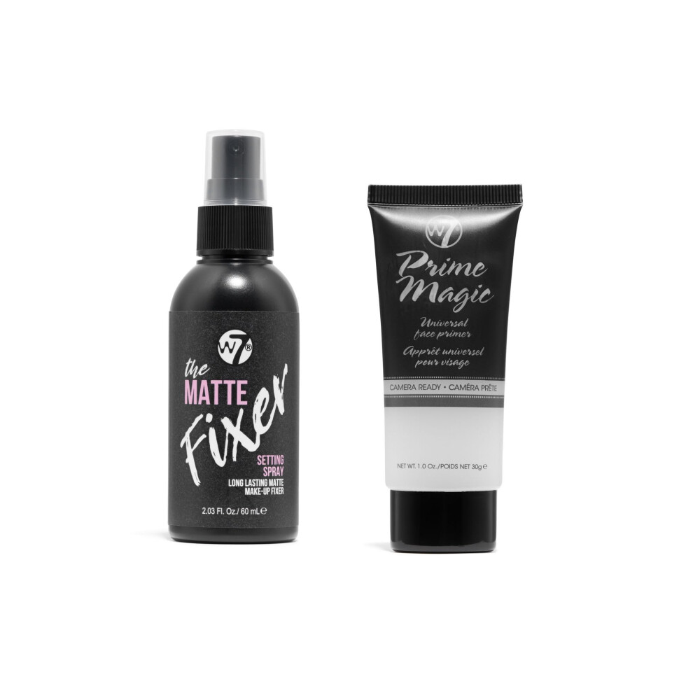 W7 Prime Magic And The Fixer Matte Set - Setting Spray & Primer Duo - Natural, Matte Finish