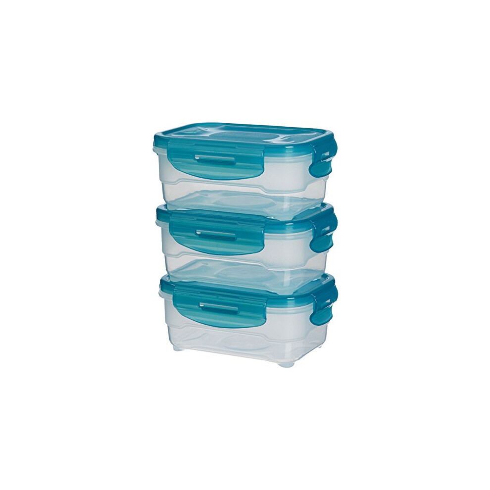 Air-Locked Leak-Proof, Stackable & Airtight Fridge/Freezer Containers with Lids, BPA-Free Plastic, Microwave and Dishwasher Safe 3-Piece Food-Storage