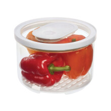iDesign iD Fresh BPA-Free Recycled Plastic Produce Kitchen Bowl, Fridge Organiser, Suitable for Fruit and Veg Storage, Large, Clear/White/Green, 20.96