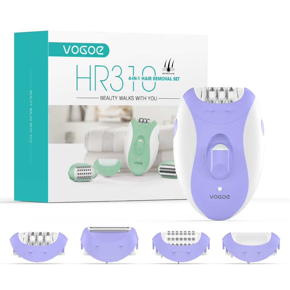 Vogoe Epilator For Women, 4-In-1 Epilators Hair Removal With 2 Speeds, Rechargeable & Cordless Razor Epilator, 21 Tweezers Covered, Electric Hair Remover