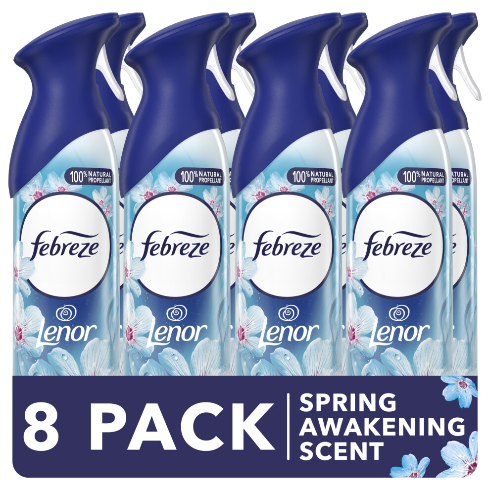 Febreze Air Freshener Room Spray & Bathroom Air Freshener, 185Ml X 8 (1480Ml), Odour Eliminator, Spring Awakening
