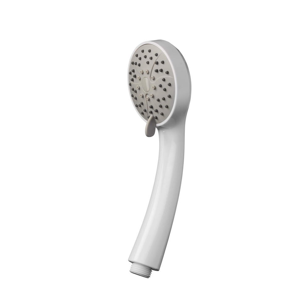 Croydex Essentials Three Function Shower Handset With Rub Clean Nozzles, 198 X 87 X 72.2Mm (Hxwxd) White