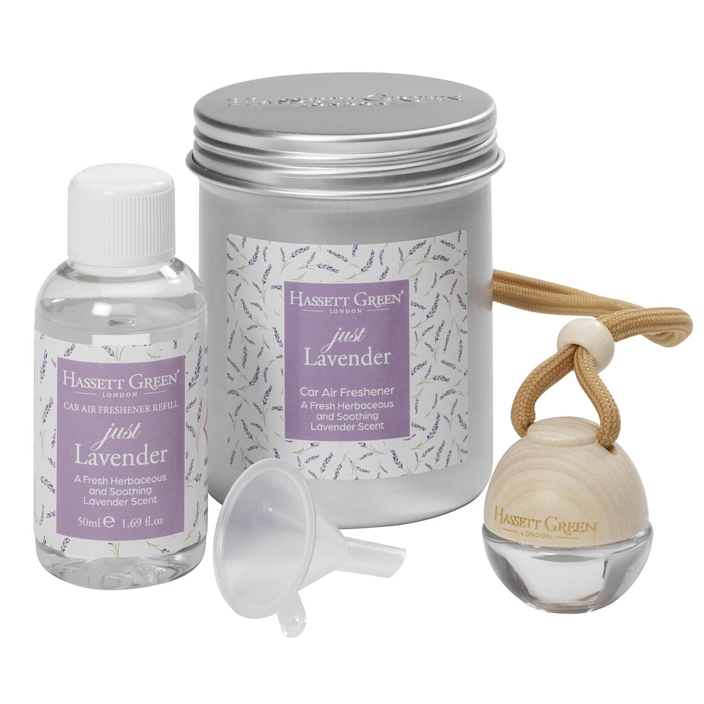 Hassett Car Air Freshener & Refill Kit (Just Lavender) Green/Lavender 5060456613716