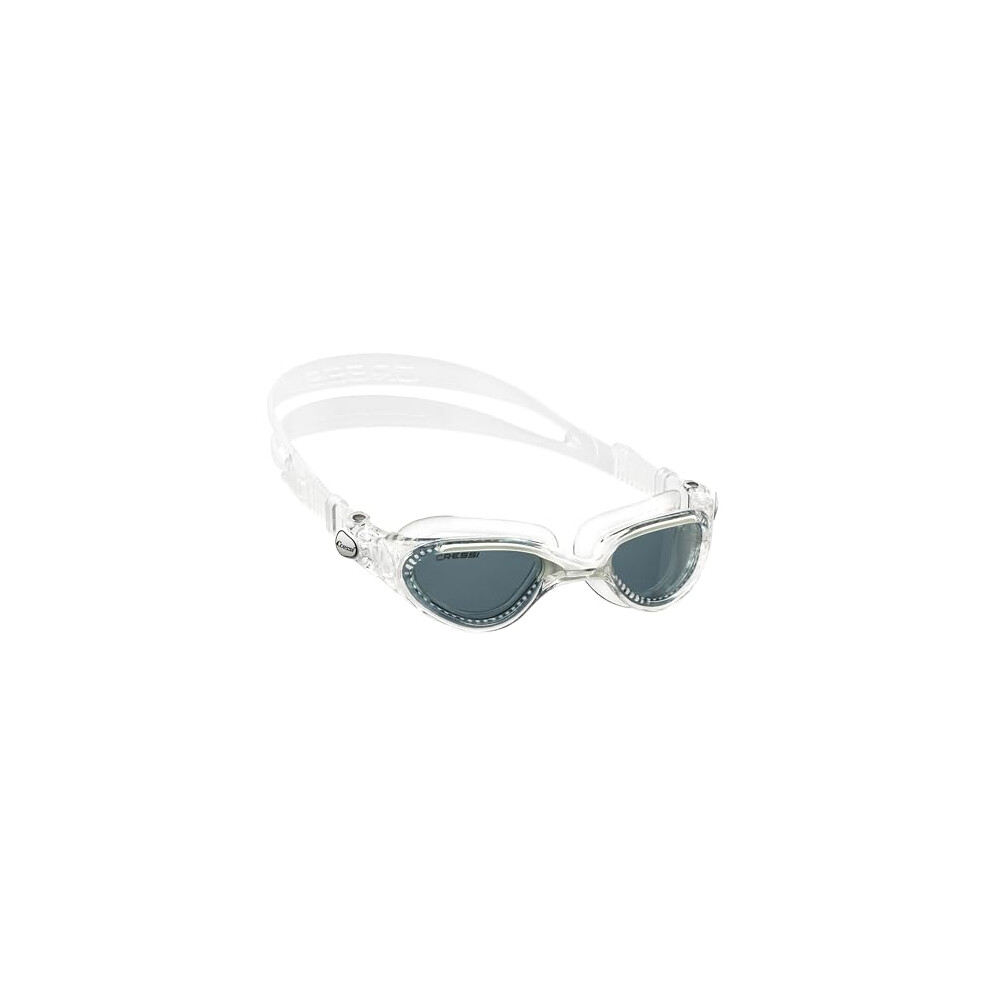 Cressi Man Flash Goggles - Separate Eyepiece Swimming Goggles With Fogproof, Scratchproof, Anti-Uv Lenses, Clear/Frame Clear - Tinted Lens One Size White