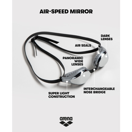 Arena SWIM GOGGLES AIRSPEED MIRROR - SILVER-BLACK 2