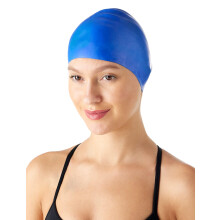 Unisex Wrinkle-Free Silicone Swim Caps, One Size, Blue