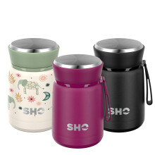 SHO Food Flask - Vacuum Insulated, Double-Walled Stainless Steel - 530ml / 800ml, 10h Hot 20h Cold, BPA Free & Leak-Proof, Very Berry