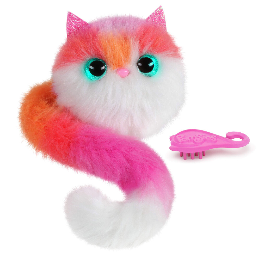 Pomsies SK18041 Fuchs Trixie-Colourful Fox-Interactive Cuddly Toy That Can Be Attached Anywhere, Multicoloured