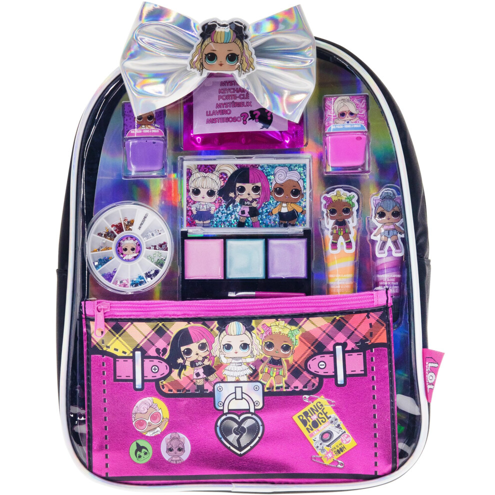 Townley Girl L.o.l Surprise! 10 Pcs Backpack Makeup Set For Kids | Makeup Kit Includes Lip Gloss, Nail Polish & More | Gifts For Ages 3 & Above By