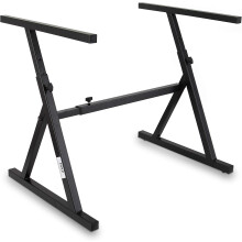 Heavy Duty Folding Keyboard Stand - Sturdy Reinforced Z Design w/Adjustable Width & Height, Foam Padded Arms, Digital Piano Stand, Fits 54-88 Key