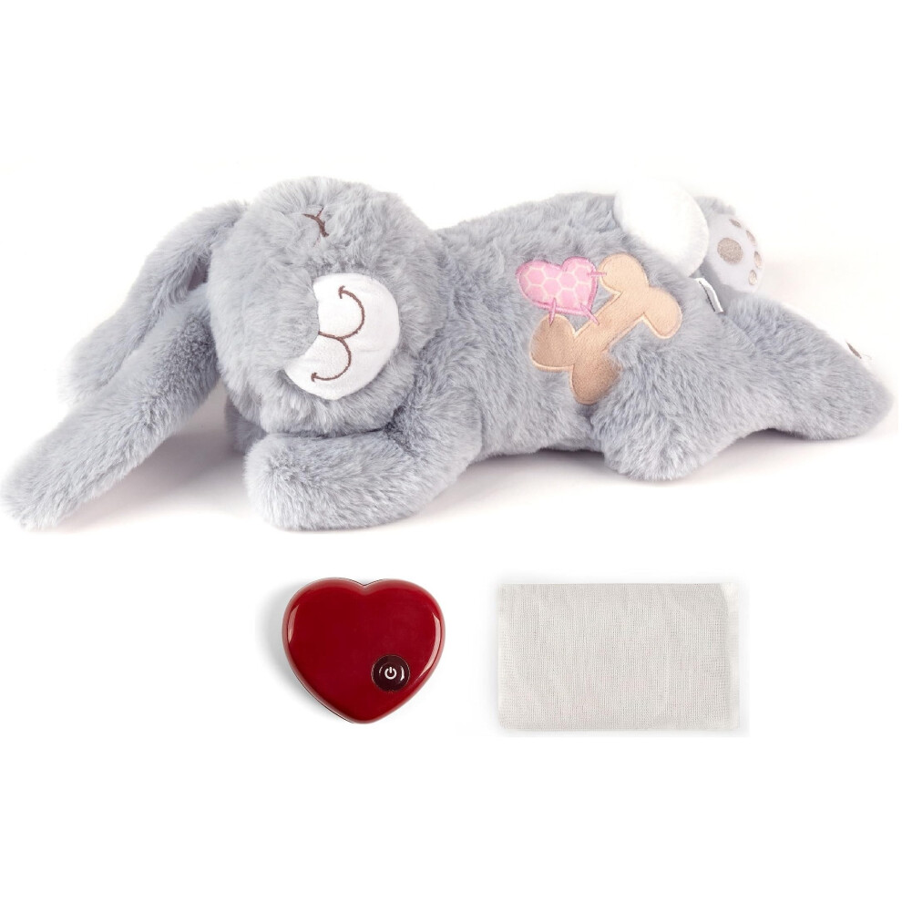 PetPrime Dog Heart Beat Puppy Plush Rabbit Toy - with Warmer Bag Pet Soft Anxiety Puppy Relief Toy for Puppy Dogs Heartbeat Stuffed Animal Puppy