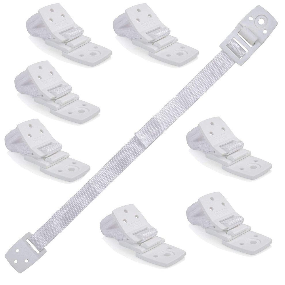 Bébé Earth Bebe Earth Furniture Straps - Anti Tip Strap For Baby Proofing & Child Safety - 8 Pack Of Adjustable Tv & Wall Straps - Fixings To Anchor Shelves &