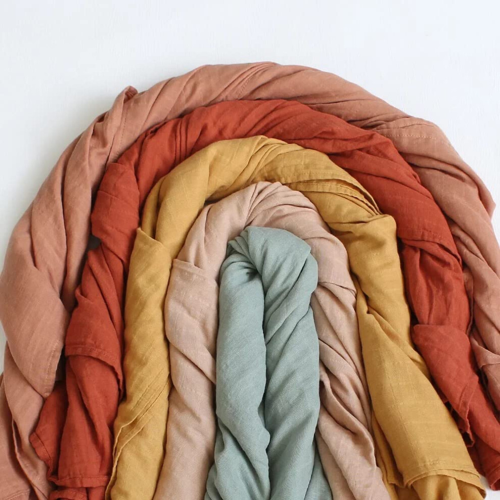 Muslin Swaddle Blanket | Bamboo & Cotton By (Dusky ) Peach Aloonii