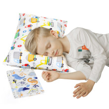 Toddler Pillow Set of 3, 1 Kids Pillow with 2 Soft 100% Cotton Pillowcase (13x18 Inches) for Toddlers - with Machine Washable Pillowcase - Perfect for