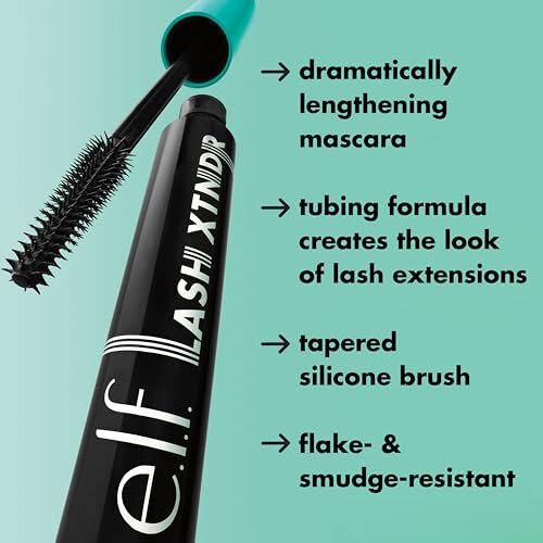 e.l.f. Mascara Lash XTNDR, Με Τεχνολογία Tubing Για Εφέ Extensions, Χωρίς Σβόλους & Φλοιοί, Βαθύ Καφέ 2