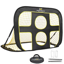 2 in 1 Pop Up Kids Football Goal - Indoor/Outdoor Soccer Target Net for Improving Passing and Shooting Accuracy | Portable with Carrying Bag