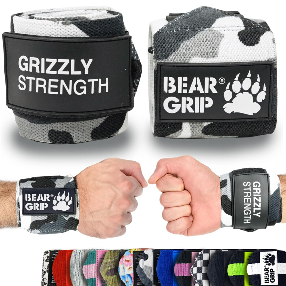 - Premium Heavy Duty Weight Lifting Wrist Wraps, Bodybuilding, Crossfit, Powerlifting, StrongMan (Camo, 24 Inches)-image-OPC-PFBCC58-NEW