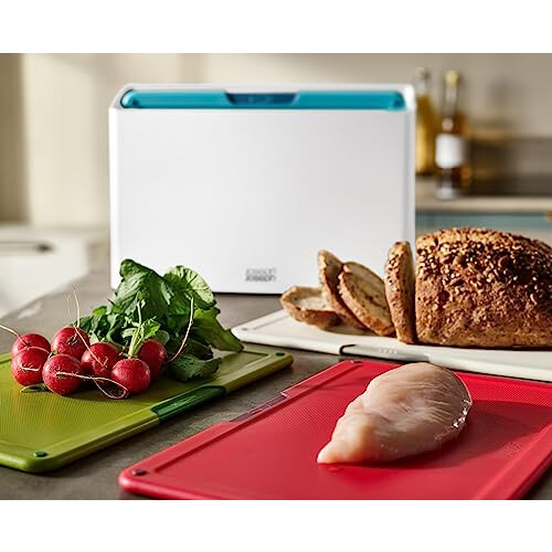 Joseph Joseph Folio Icon, 4-Piece Colour coded Chopping Board Set, Slimline Case for Organised Kitchen Storage - Regular, White 2
