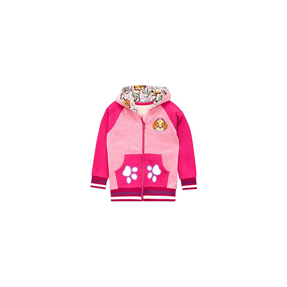 Hoodie | Skye Girls' Hoodies | Glitter Kids Hoody | Childrens Zip Up Jumper Pink Age 3 to 4 Years