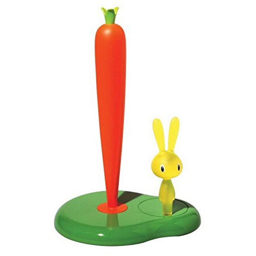 Alessi Asg42 Gr Bunny And Carrot Kitchen Roll Holder In Thermoplastic Resin, Green