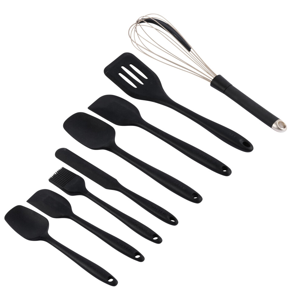 BW12838EU7 Bakes Silicone Utensil Set â 8 Piece Cooking & Baking Tools, Turner, Spoons, Spatulas, Scraper, Brush, Whisk, Stain-Proof, Hanging Hooks,